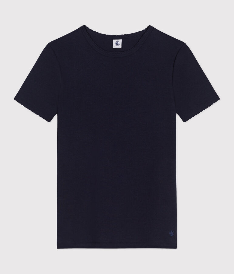 T-shirt donna L'Iconique Cocotte in cotone tinta unita blu