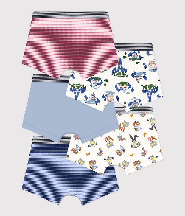 Set di boxer in cotone con stampa bambino multicolore