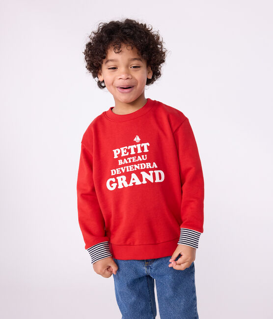 Felpa in cotone stampato bambino rosso POMPEI