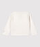 Cardigan bebè in costina 2x2 di cotone biologico bianco MARSHMALLOW