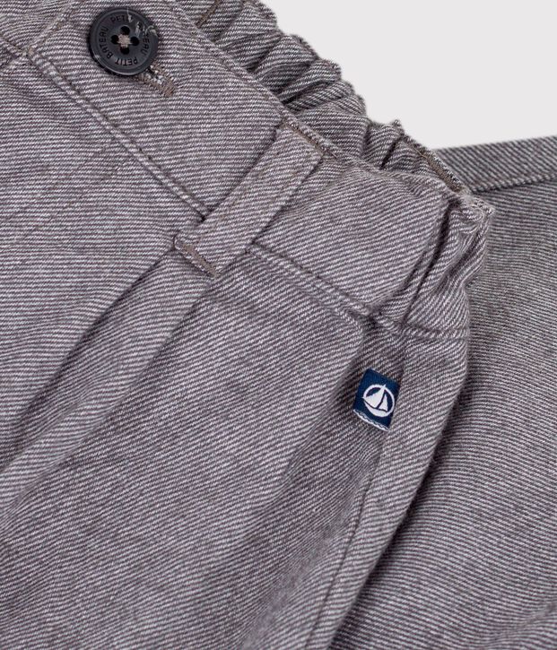 Pantaloni in flanella tinta unita neonato grigio