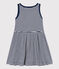 Abito a righe senza maniche in cotone bambina blu MEDIEVAL/bianco MARSHMALLOW