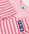 T-shirt a maniche lunghe in cotone a righe neonato. rosa/rosa