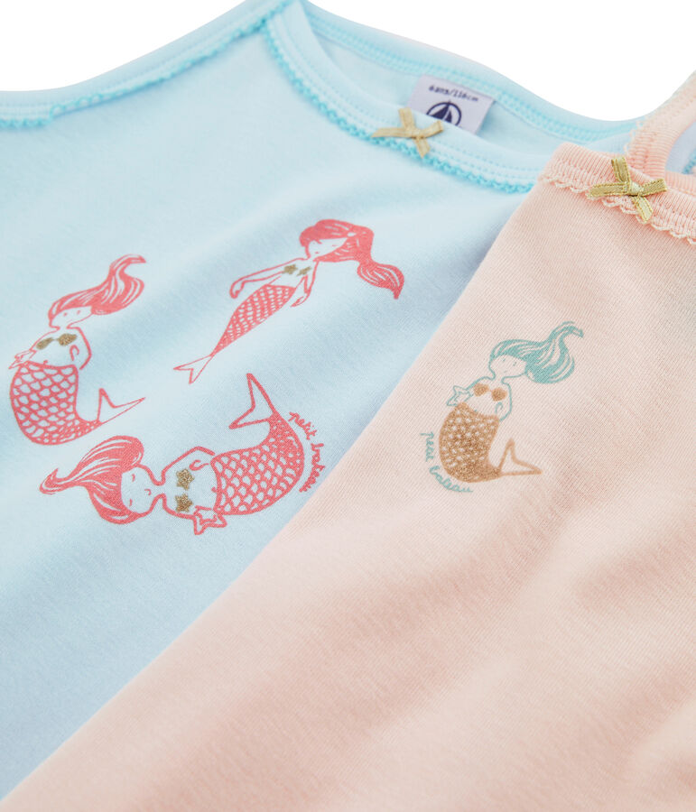 Duo canottiere con spalline bambina multicolore