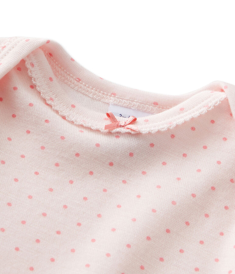 Tutina beb&egrave; bambina in lana e cotone rosa/rosa