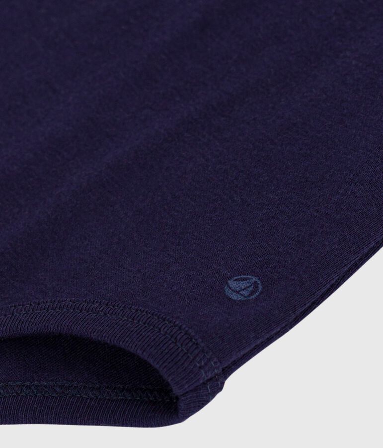 Body a dolcevita in cotone tinta unita neonato blu SOIR