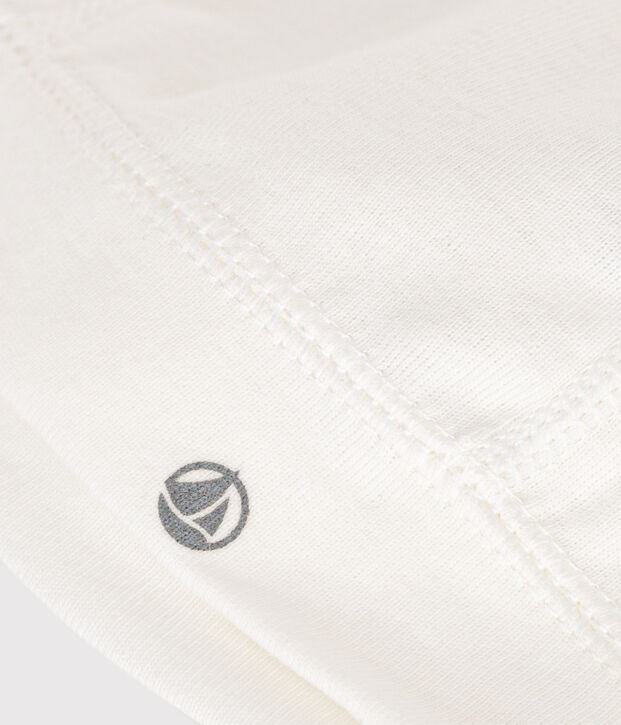 Cuffietta nascita beb&egrave; a costine bianco