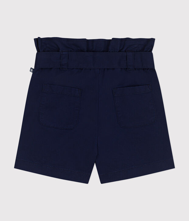 Shorts in tela di cotone bambina blu