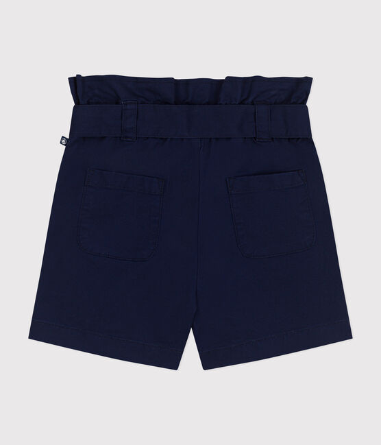 Shorts in tela di cotone bambina blu MEDIEVAL
