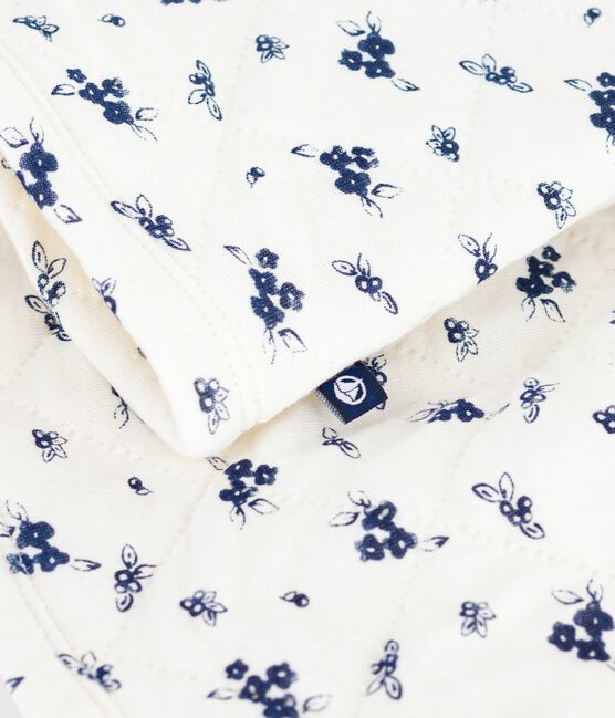 Abito a maniche lunghe in cotone con stampa a fiori neonata blu MILK/ SOIR