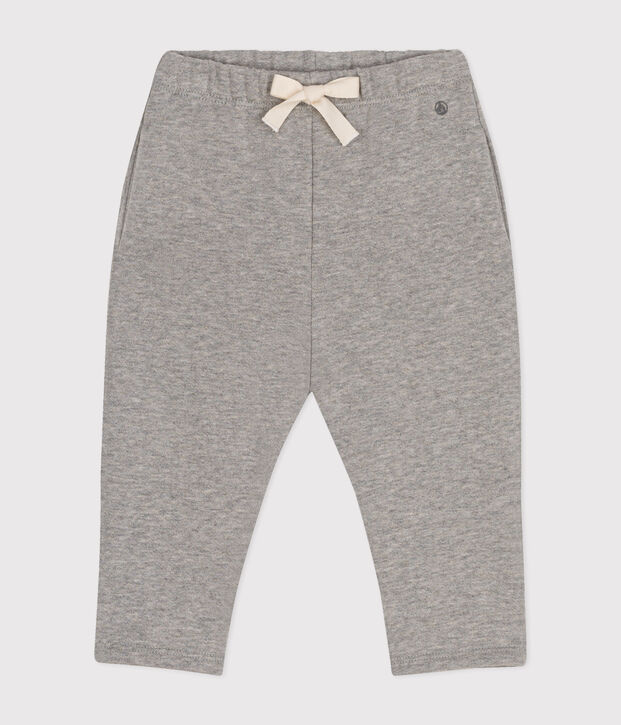 Pantaloni in tessuto felpato per beb&egrave; grigio