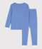 Pigiama millerighe in cotone unisex blu PERSE/bianco MARSHMALLOW