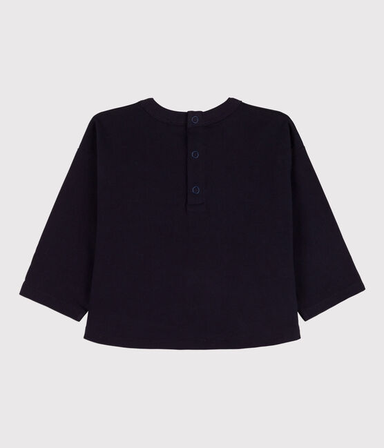 T-shirt manica lunga bebè in cotone blu SMOKING