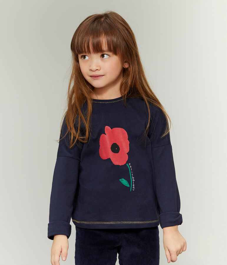 T-shirt serigrafata bambina blu