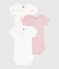 Set di3 body a maniche corte in cotone a fiori neonato variante 1
