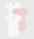 Set di3 body a maniche corte in cotone a fiori neonato