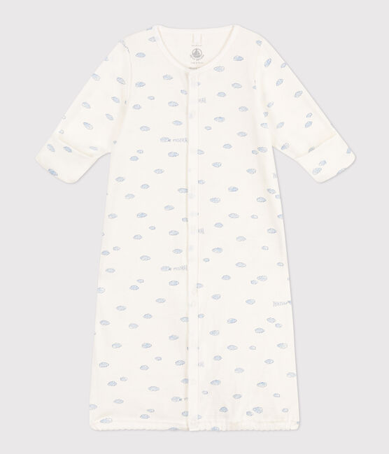 Tutina e sacco nanna con stampa in cotone bianco MARSHMALLOW/ EDNA