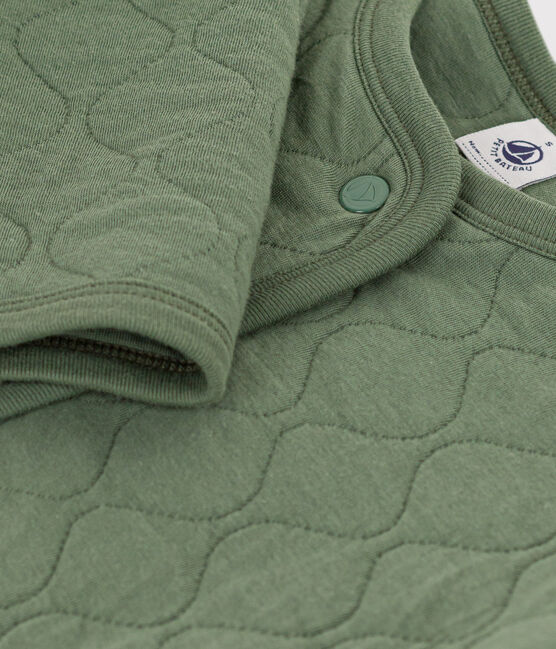 Cardigan donna in tubique trapuntato verde CROCO