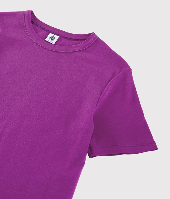 T-shirt girocollo iconica in cotone Donna viola HIBISCUS