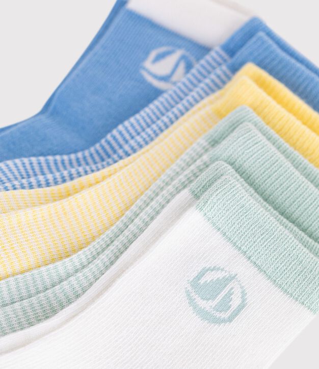 5 paia di calzini in cotone a righe neonato multicolore