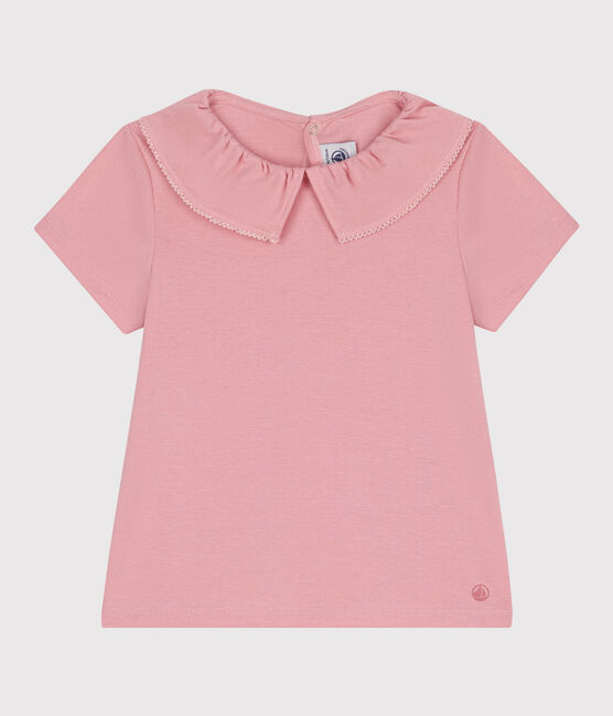 T-shirt a maniche corte in cotone tinta unita bambino rosa CHARME