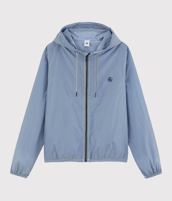 Giacchina antivento a righe Donna/Uomo blu SURF/bianco MARSHMALLOW