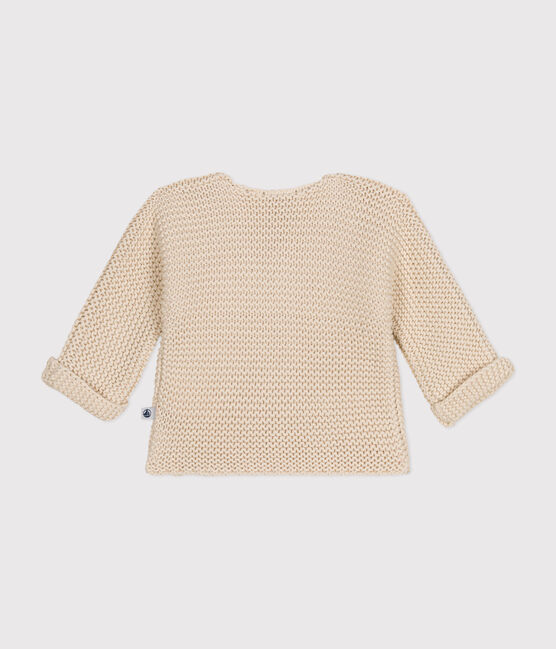 Cardigan in tricot a punto legaccio per bebè ecru AVALANCHE