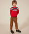 Maglione jacquard in lana e cotone bambino rosso STOP/ MULTICO