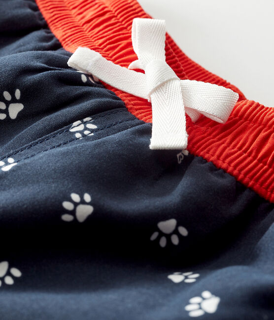 Short da mare bebè maschio in fantasia blu SMOKING/bianco MULTICO