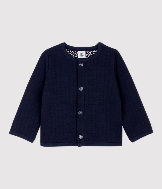 Cardigan bebè in tubique trapuntato. blu SMOKING