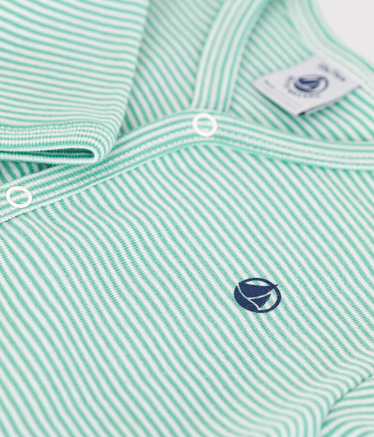 Pigiama in cotone a righe neonato verde