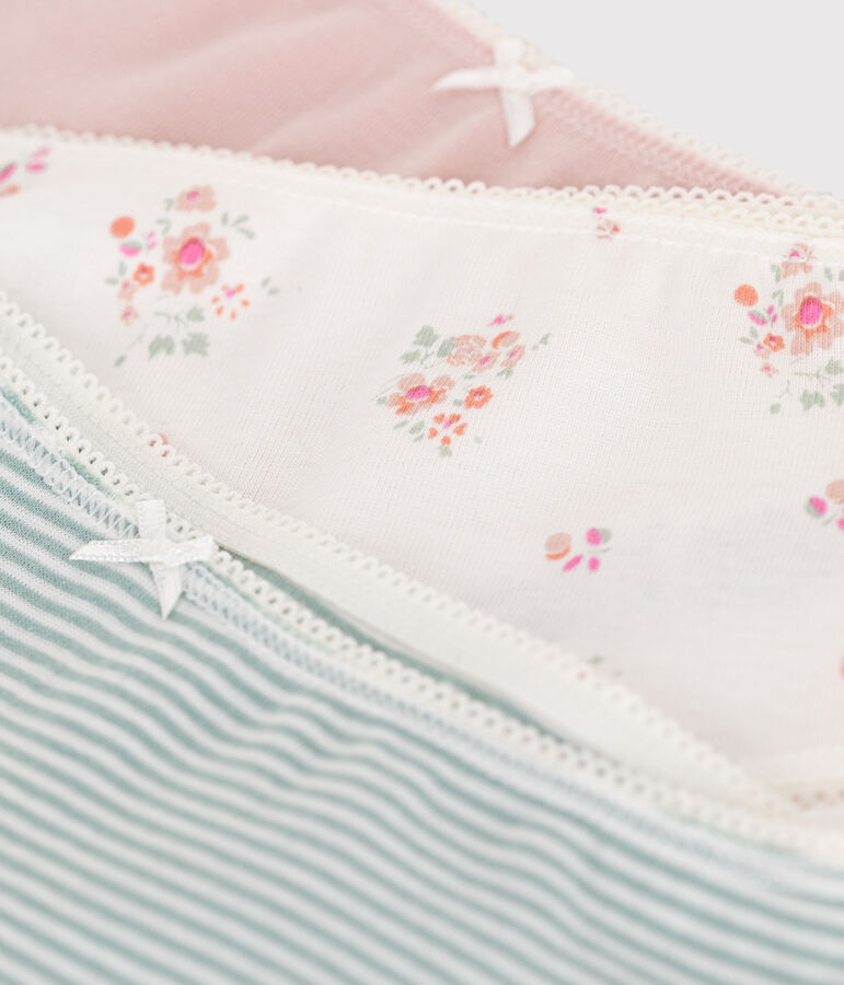 Set di 3 shorty in cotone a fiori bambino variante 1