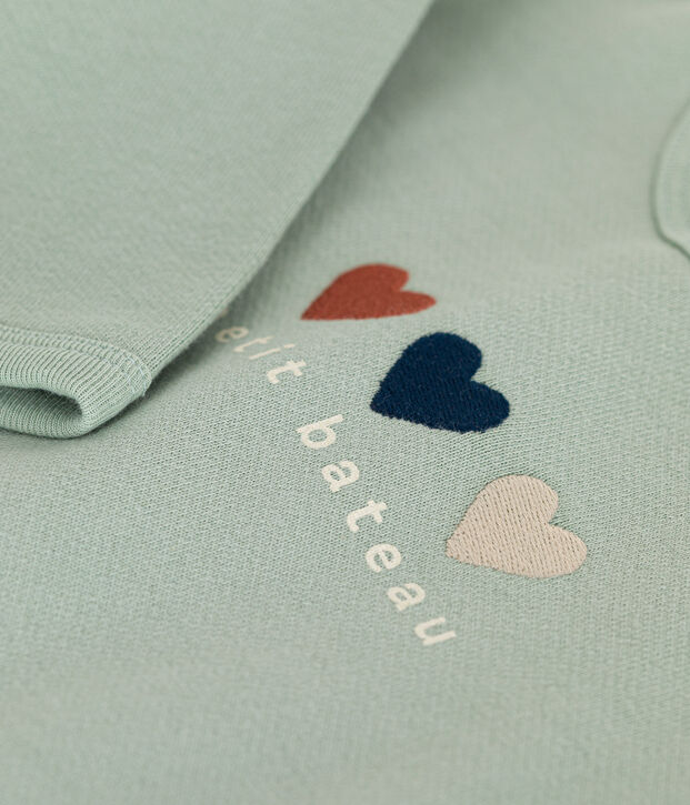 Felpa in pile beb&egrave; verde