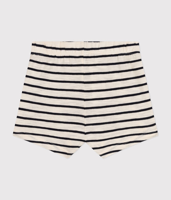 Shorts bebè in jersey fiammato tinta unita bianco AVALANCHE/blu SMOKING