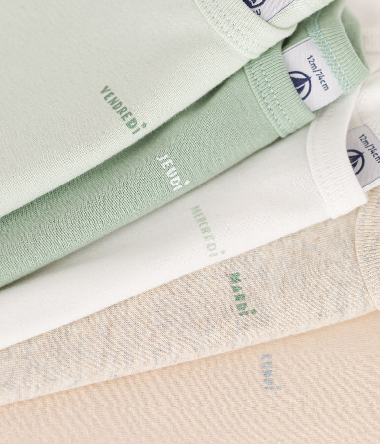 Confezione da 5 body a maniche corte in cotone per neonati multicolore