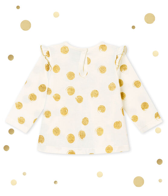 Blusa stampata per bebé femmina bianco MARSHMALLOW/giallo DORE