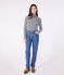 Dolcevita iconico in cotone donna blu SMOKING/bianco MARSHMALLOW