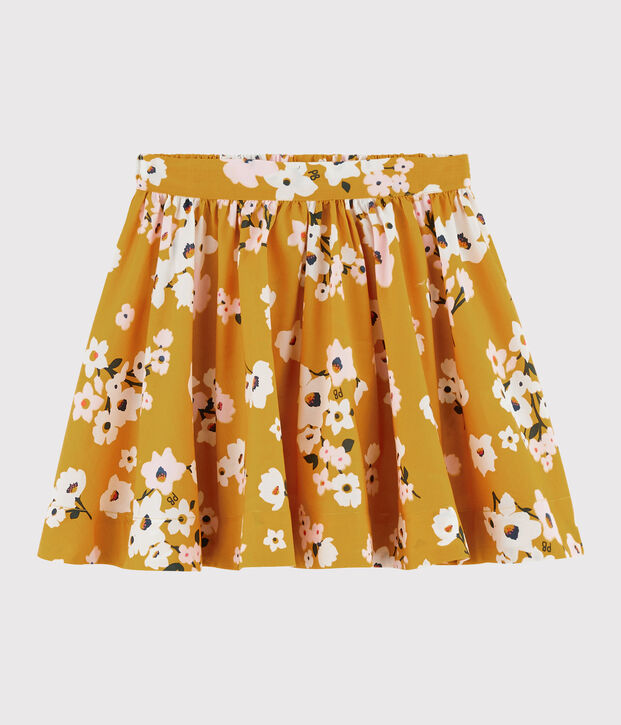 Gonna in popeline bambina giallo/multicolore