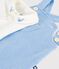 Set salopette/body in cotone tinta unita con dettagli ricamati neonato blu FLO/ MILK