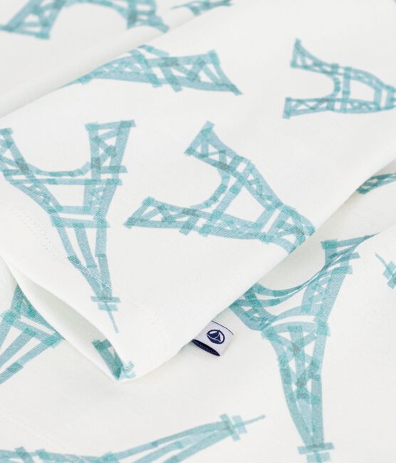 Pigiama corto in cotone con stampa Tour Eiffel bambino bianco MARSHMALLOW/bianco MULTICO
