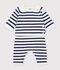 Completo in maglia a righe neonato blu/blu