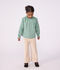Blusa a maniche lunghe in cotone con stampa bambina verde/bianco