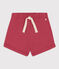 Shorts bebè in jersey fiammato tinta unita rosa PAPI