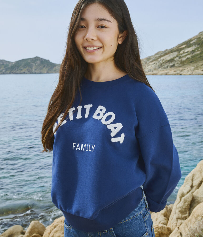 Felpa in cotone donna blu