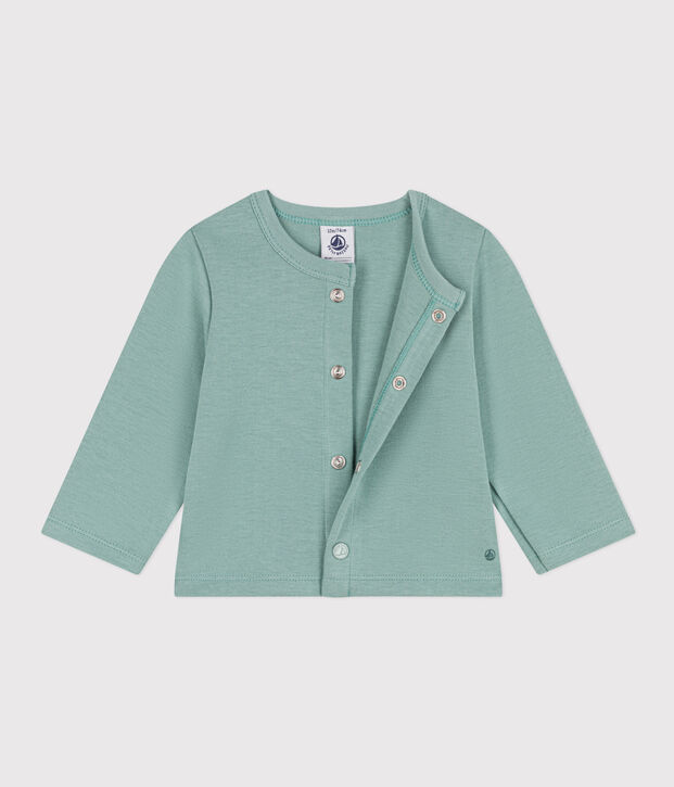 Cardigan in jersey spesso per beb&egrave; verde