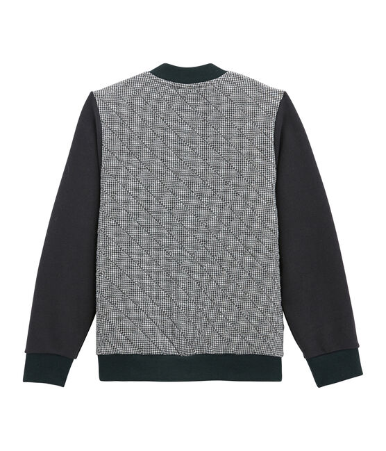 Blouson teddy in tubic pied de poule per bambino grigio CAPECOD/bianco MARSHMALLOW