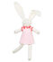 Doudou coniglio vestito rosa VIENNE/bianco MARSHMALLOW