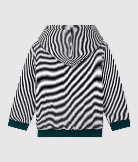 Cardigan in sherpa bebè. bianco MARSHMALLOW/verde PINEDE