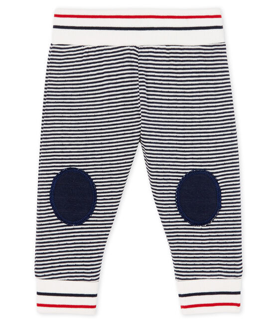 Pantalone bebè in tubique blu SMOKING/bianco MULTICO CN