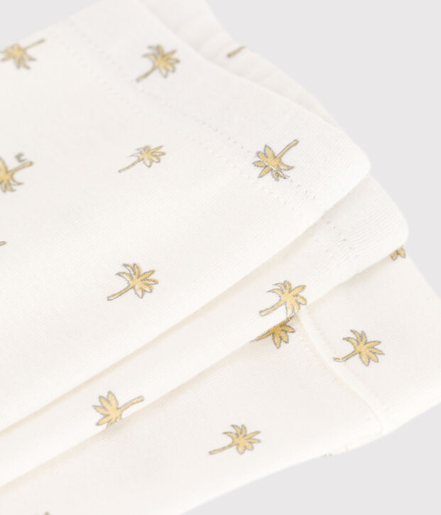 Leggins  beb&egrave; in cotone stampato a fiori bianco/grigio